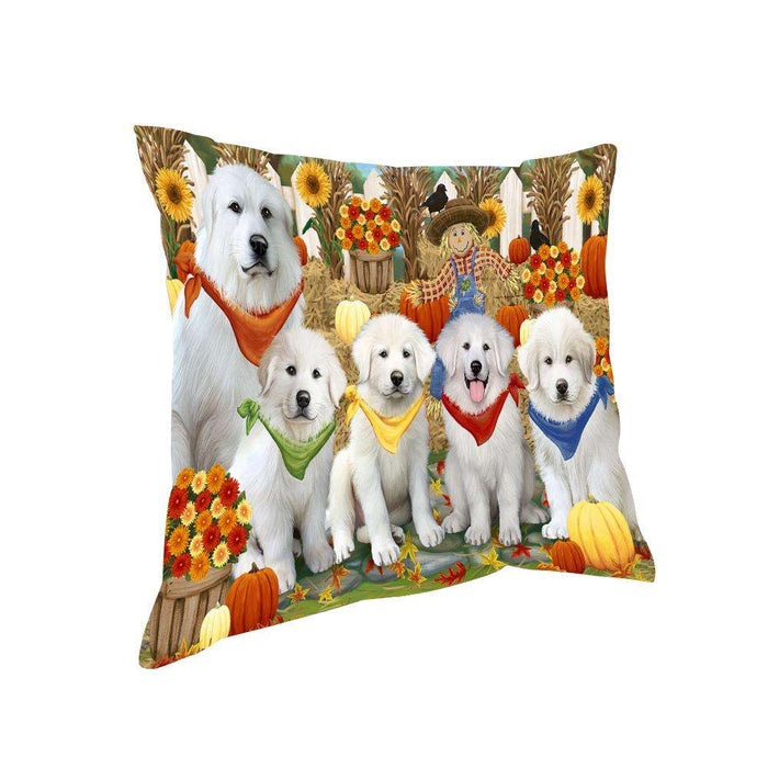 Harvest Time Festival Day Great Pyrenees Dog Pillow PIL65640