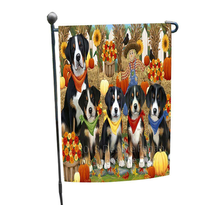 Harvest Time Festival Day Greater Swiss Mountain Dogs Garden Flag GFLG52317