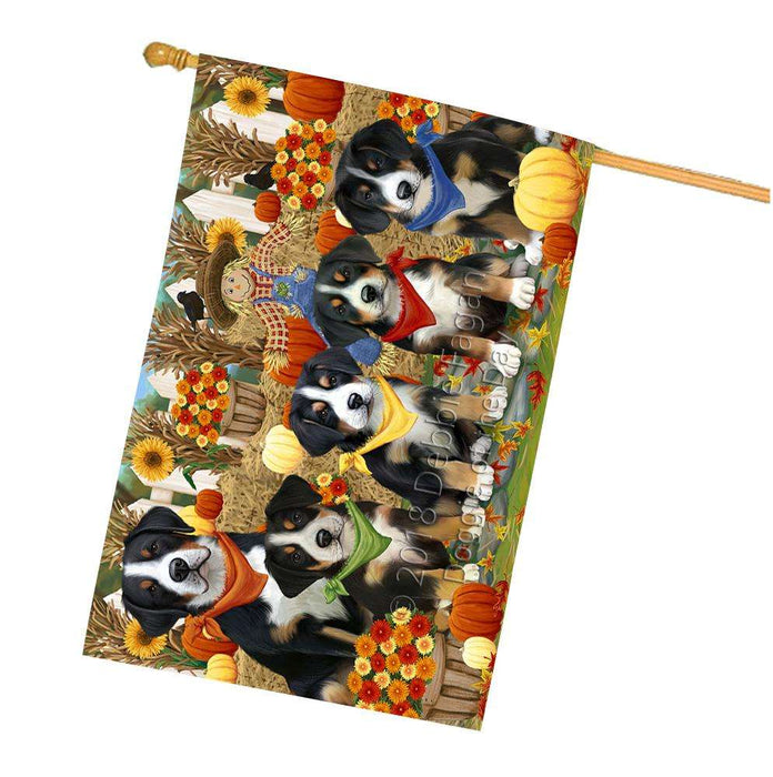 Harvest Time Festival Day Greater Swiss Mountain Dogs House Flag FLG52453