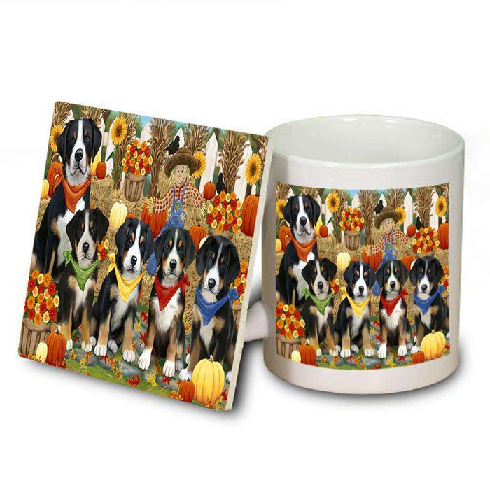 Harvest Time Festival Day Greater Swiss Mountain Dogs Mug and Coaster Set MUC52364