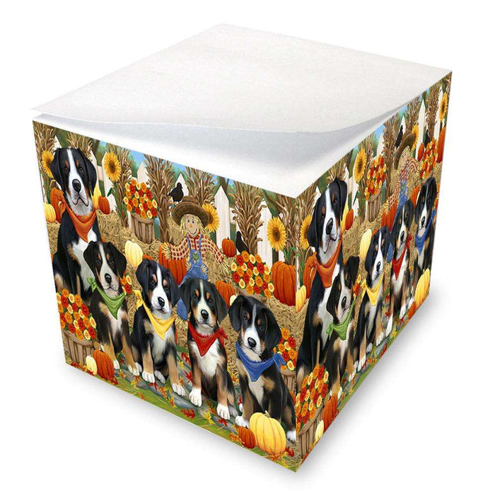 Harvest Time Festival Day Greater Swiss Mountain Dogs Note Cube NOC52372