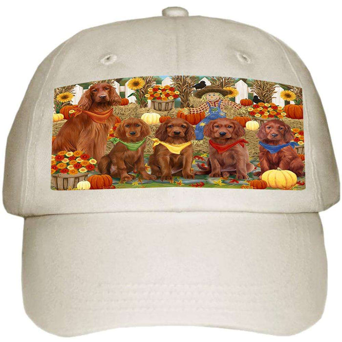 Harvest Time Festival Day Irish Setters Dog Ball Hat Cap HAT60852