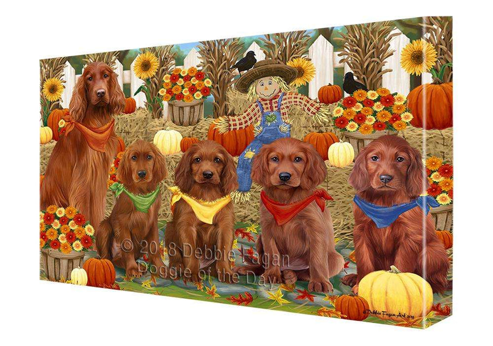 Harvest Time Festival Day Irish Setters Dog Canvas Print Wall Art Décor CVS88154