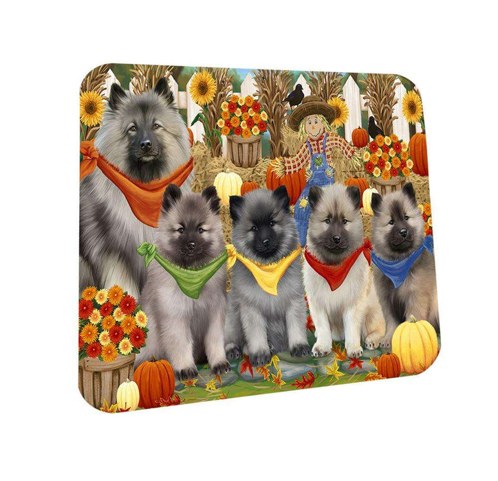 Harvest Time Festival Day Keeshonds Dog Coasters Set of 4 CST52333