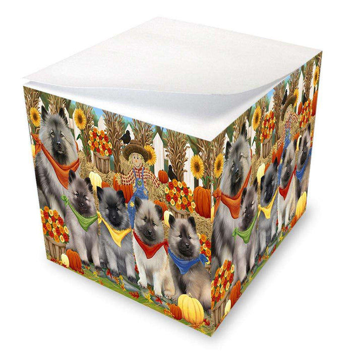 Harvest Time Festival Day Keeshonds Dog Note Cube NOC52374