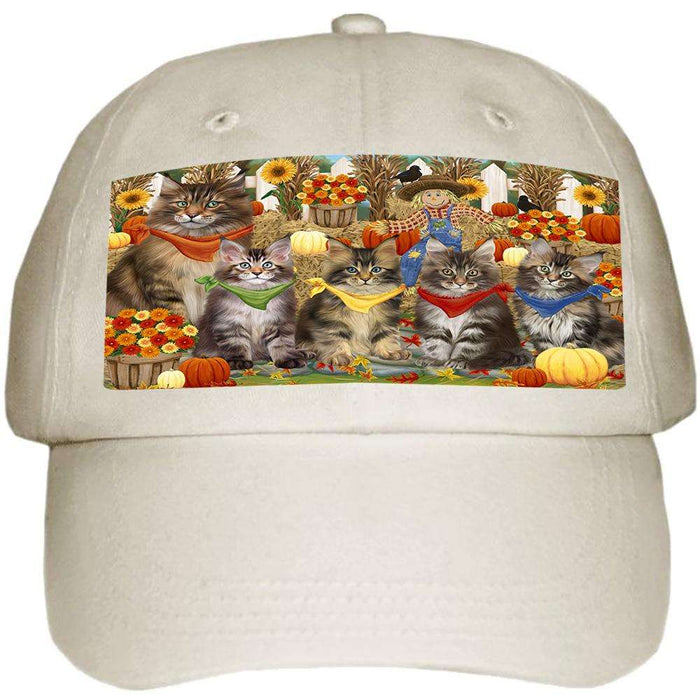 Harvest Time Festival Day Maine Coons Cat Ball Hat Cap HAT60858