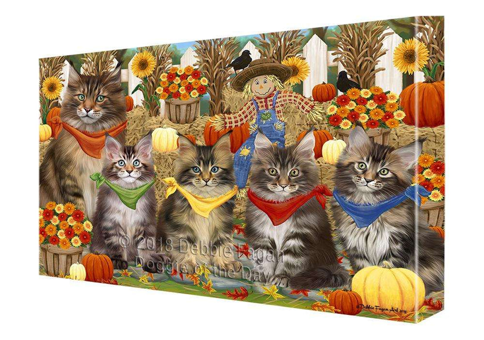 Harvest Time Festival Day Maine Coons Cat Canvas Print Wall Art Décor CVS88172