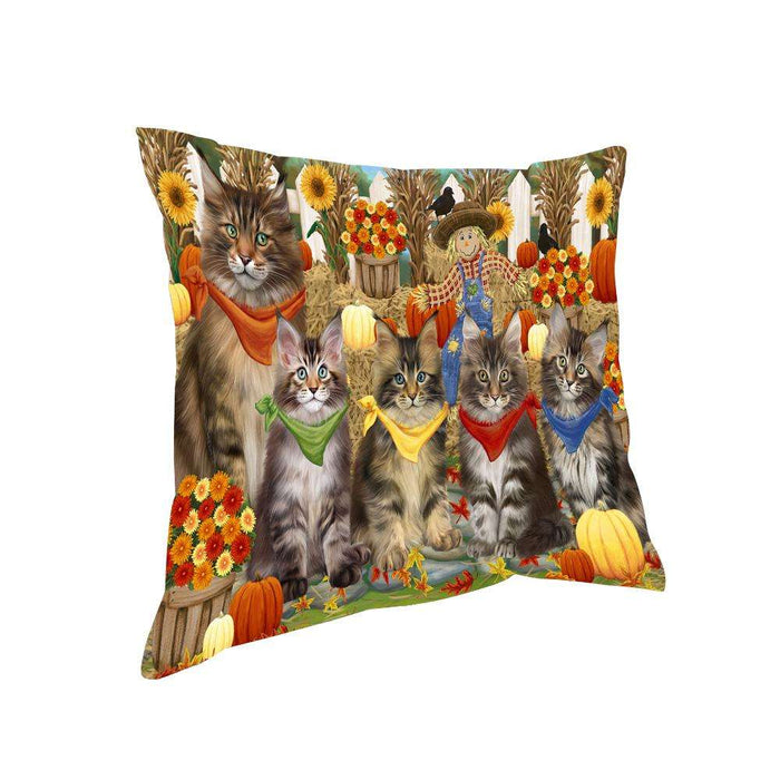 Harvest Time Festival Day Maine Coons Cat Pillow PIL65656