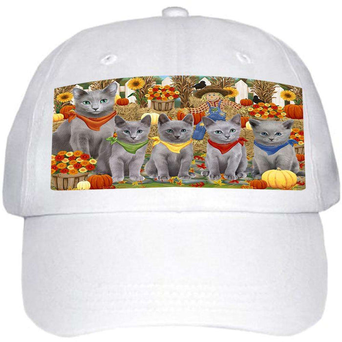 Harvest Time Festival Day Russian Blues Cat Ball Hat Cap HAT60861
