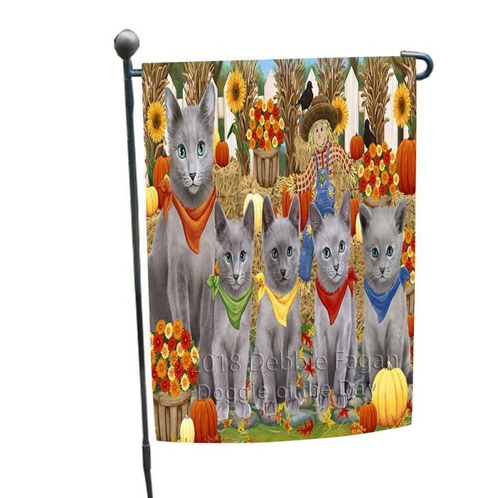 Harvest Time Festival Day Russian Blues Cat Garden Flag GFLG52321