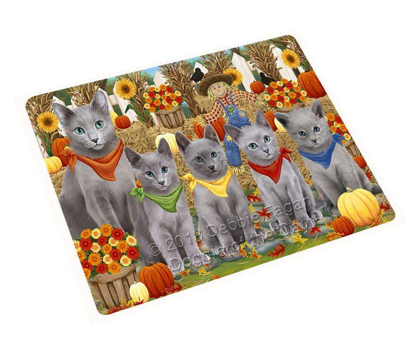 Harvest Time Festival Day Russian Blues Cat Large Refrigerator / Dishwasher Magnet RMAG74442
