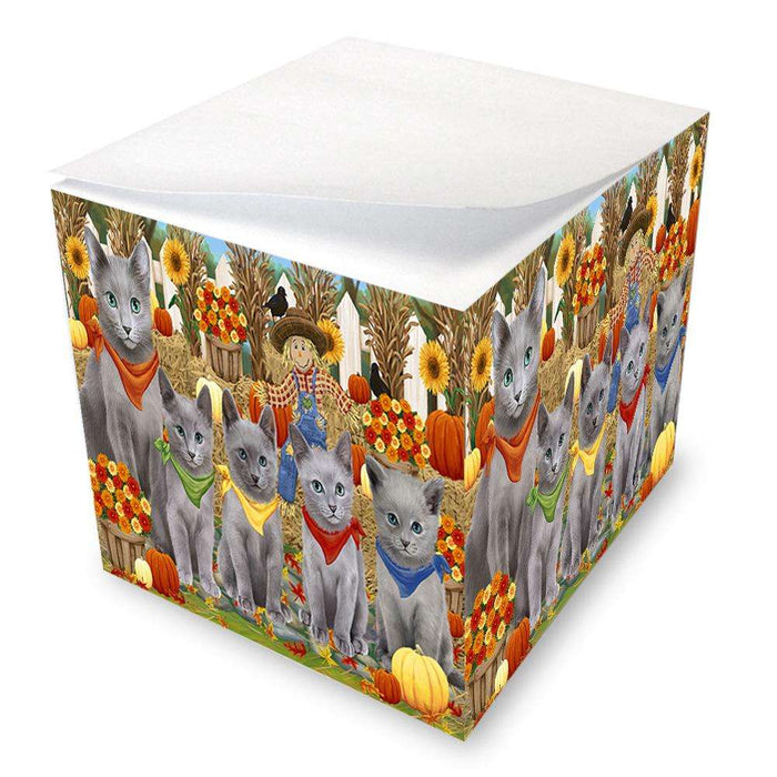 Harvest Time Festival Day Russian Blues Cat Note Cube NOC52376