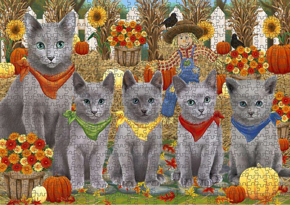 Harvest Time Festival Day Russian Blues Cat Puzzle  PUZL61059