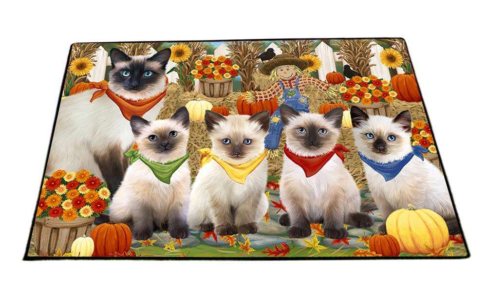 Harvest Time Festival Day Siamese Cats Floormat FLMS51633