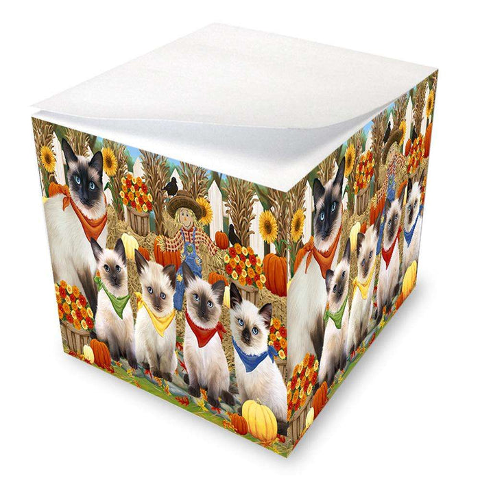 Harvest Time Festival Day Siamese Cats Note Cube NOC52377