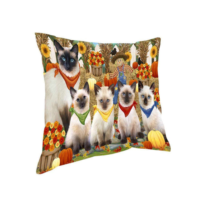 Harvest Time Festival Day Siamese Cats Pillow PIL65664