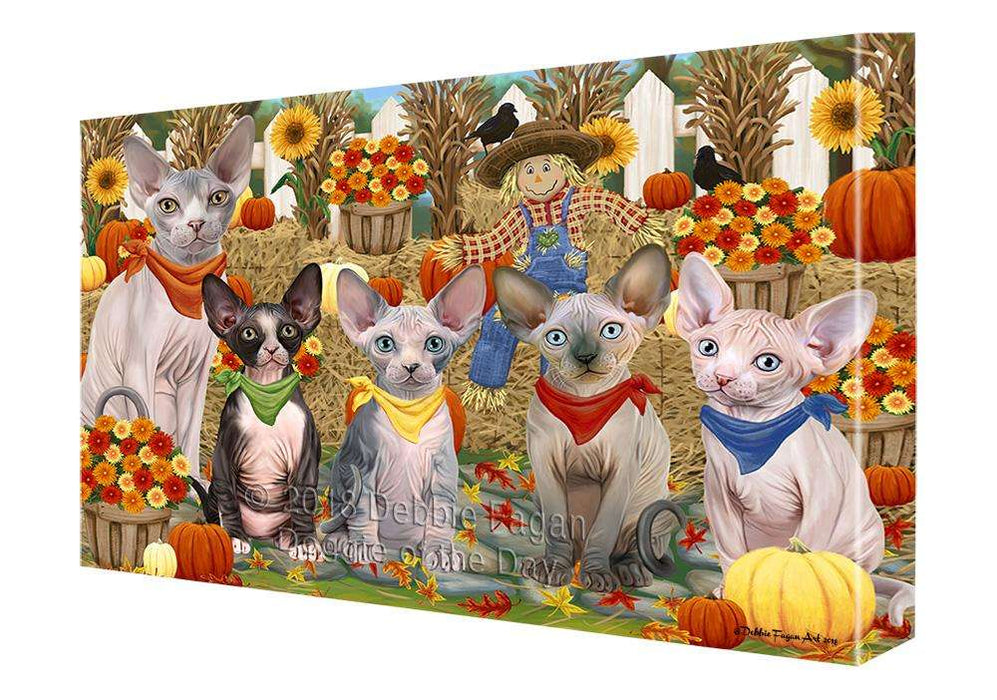Harvest Time Festival Day Sphynx Cats Canvas Print Wall Art Décor CVS88199