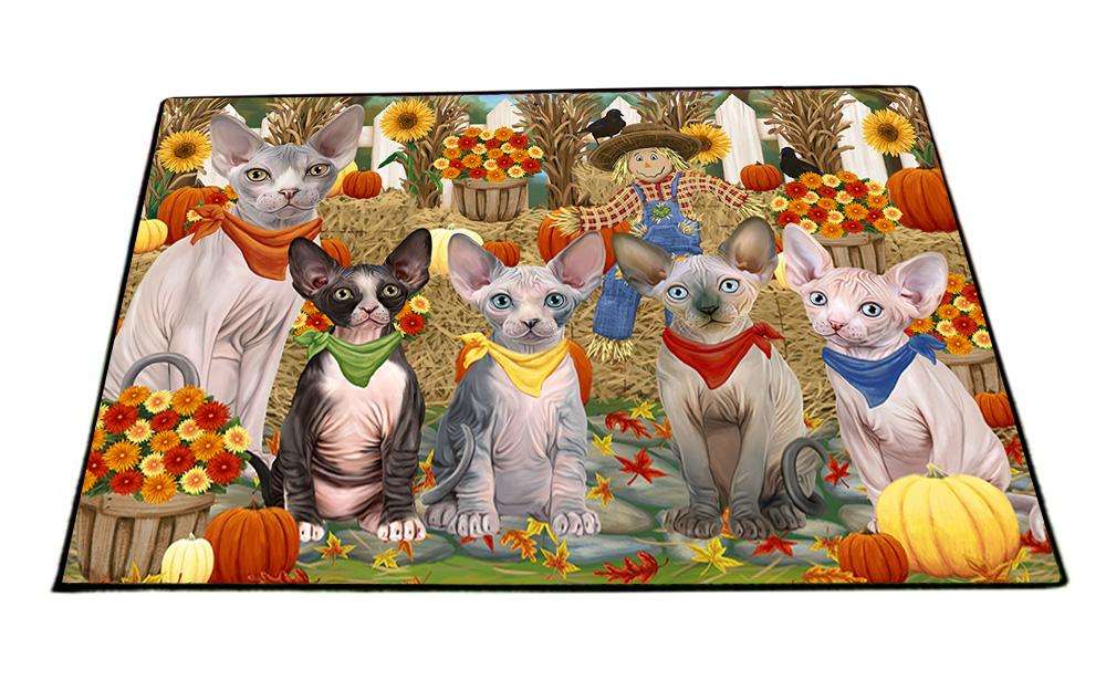 Harvest Time Festival Day Sphynx Cats Floormat FLMS51636