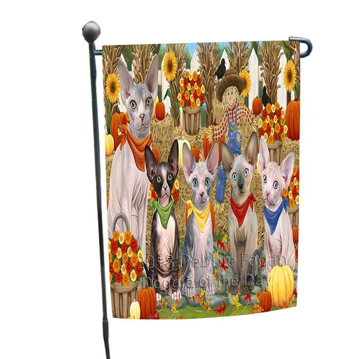 Harvest Time Festival Day Sphynx Cats Garden Flag GFLG52323