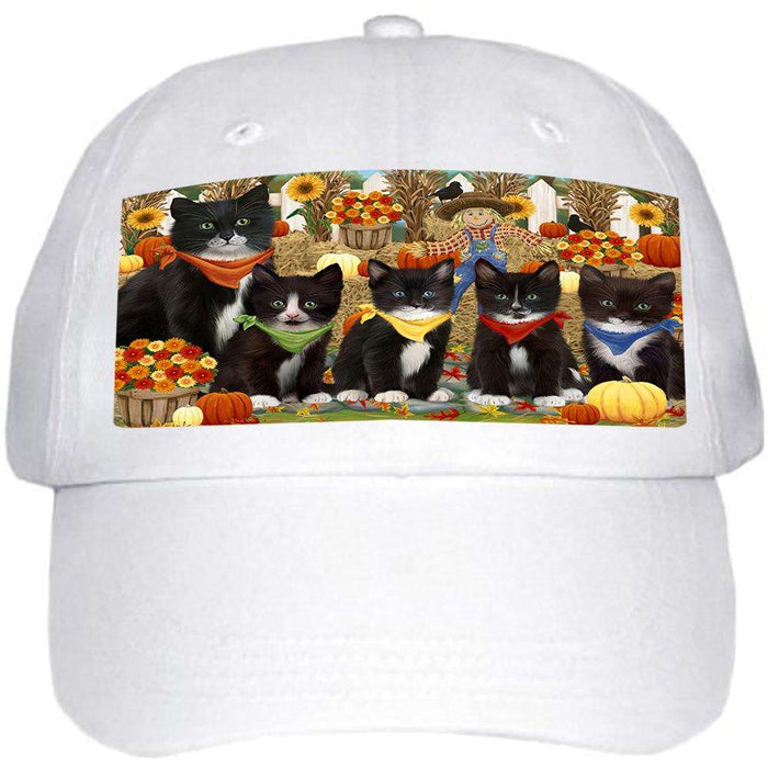 Harvest Time Festival Day Tuxedo Cats Ball Hat Cap HAT60870