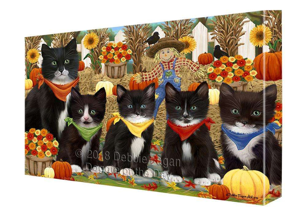 Harvest Time Festival Day Tuxedo Cats Canvas Print Wall Art Décor CVS88208