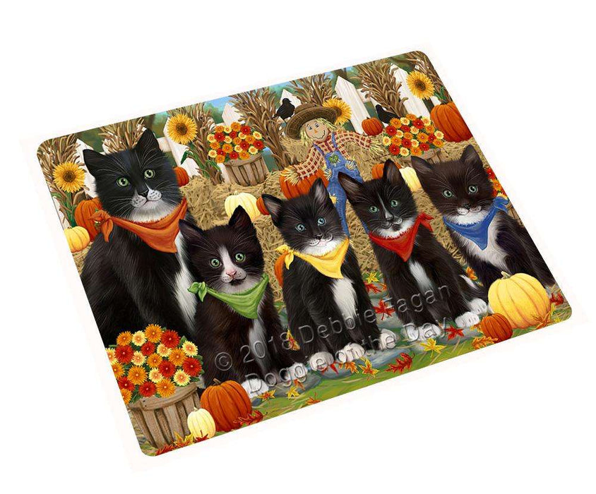 Harvest Time Festival Day Tuxedo Cats Cutting Board C61230