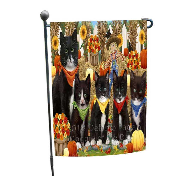 Harvest Time Festival Day Tuxedo Cats Garden Flag GFLG52324