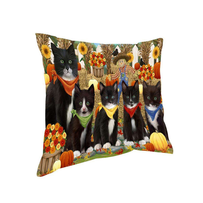 Harvest Time Festival Day Tuxedo Cats Pillow PIL65672