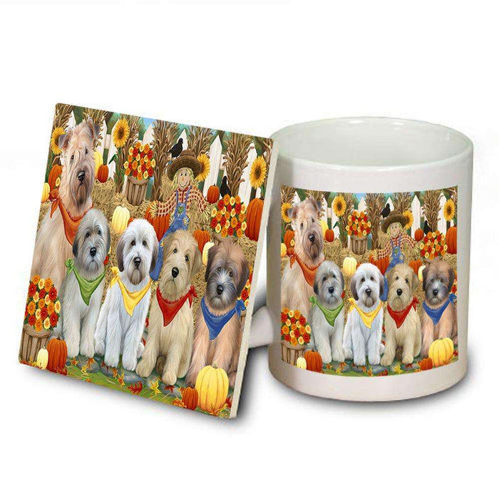 Harvest Time Festival Day Wheaten Terriers Dog Mug and Coaster Set MUC52372