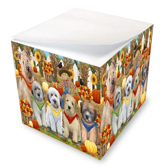 Harvest Time Festival Day Wheaten Terriers Dog Note Cube NOC52380