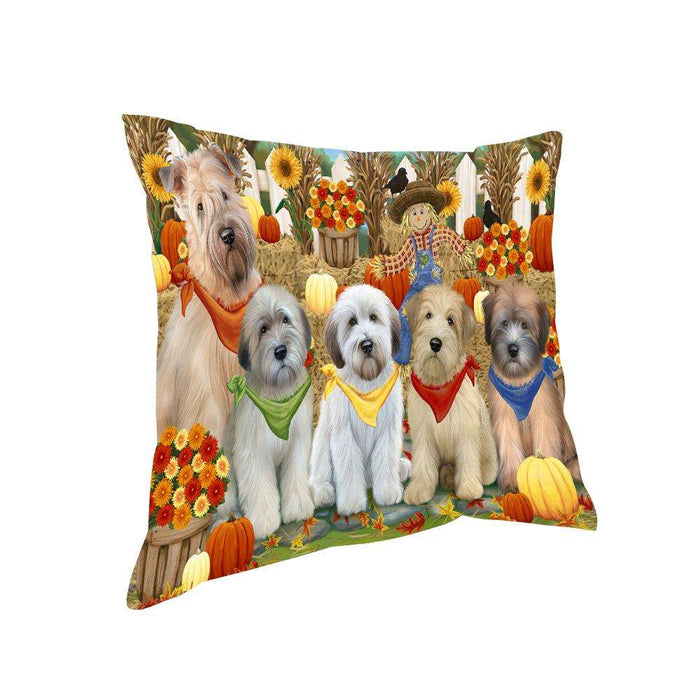 Harvest Time Festival Day Wheaten Terriers Dog Pillow PIL65676