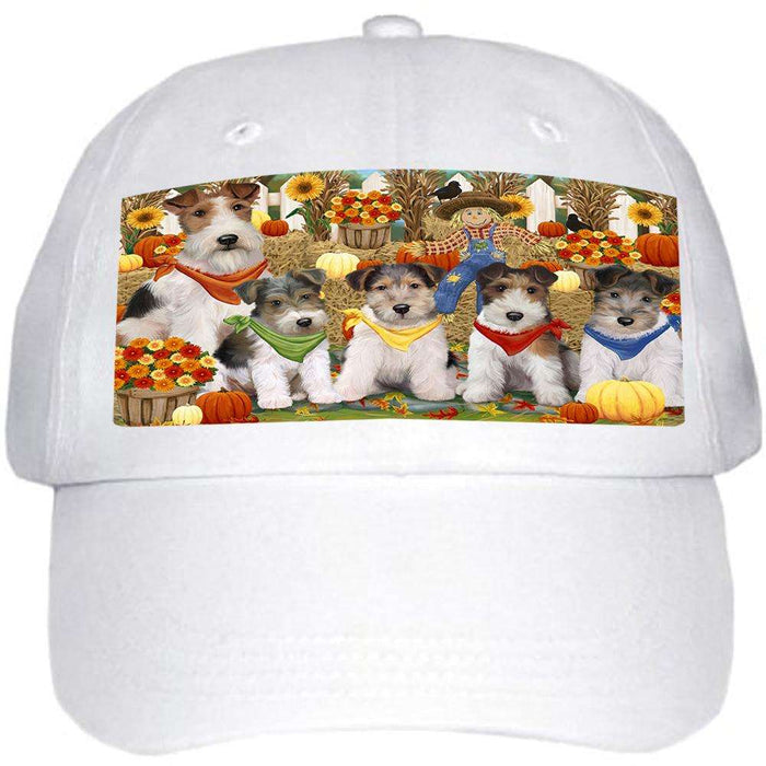 Harvest Time Festival Day Wire Fox Terriers Dog Ball Hat Cap HAT60876