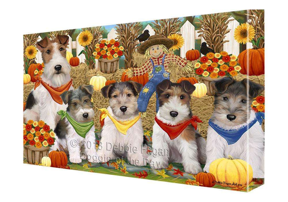 Harvest Time Festival Day Wire Fox Terriers Dog Canvas Print Wall Art Décor CVS88226