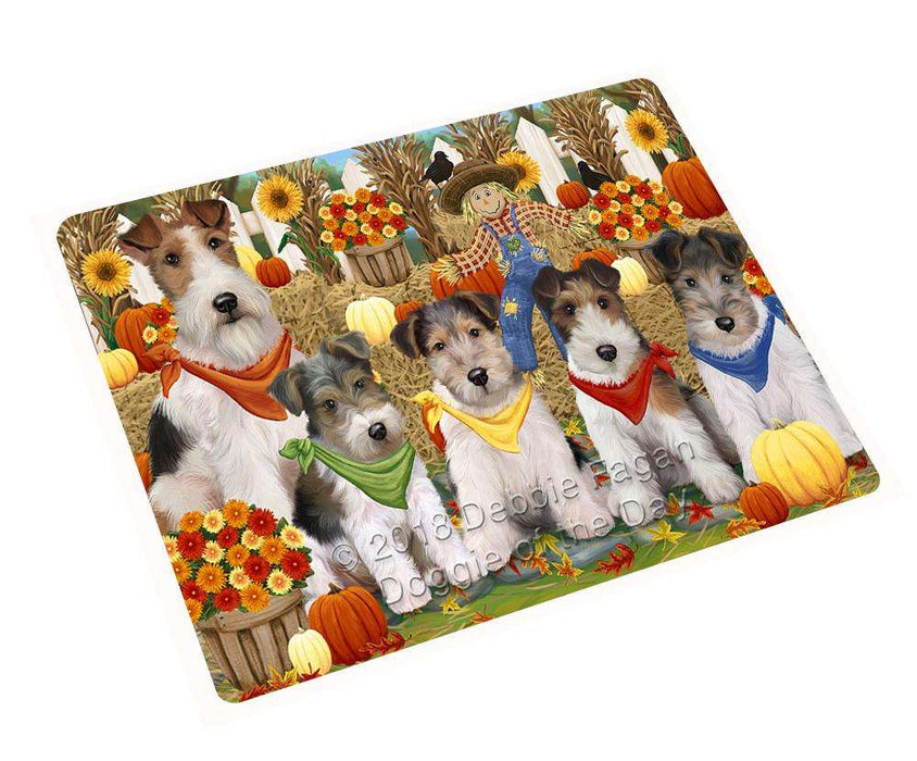 Harvest Time Festival Day Wire Fox Terriers Dog Cutting Board C61236