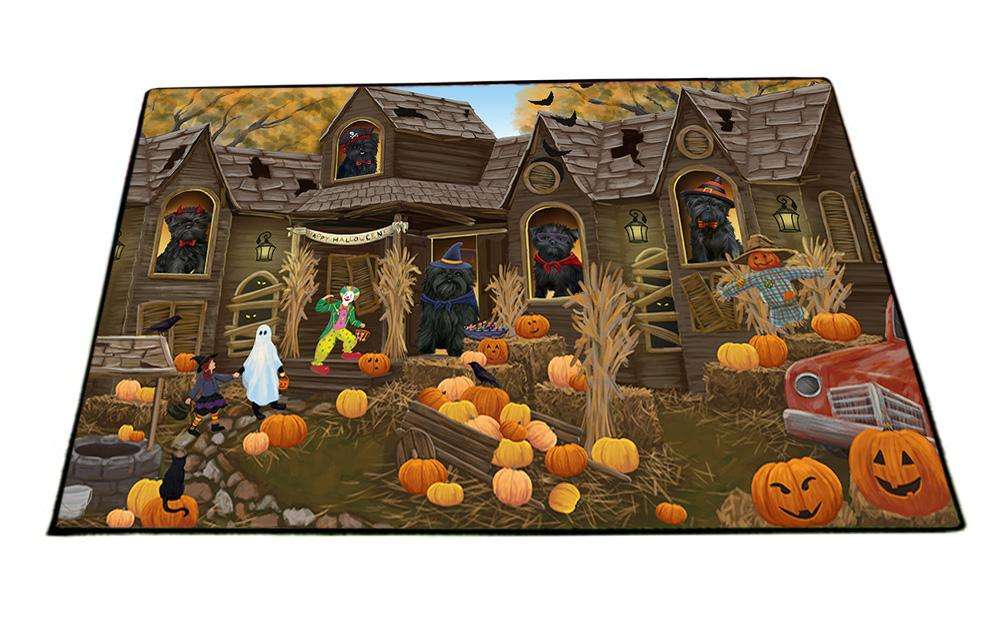 Haunted House Halloween Trick or Treat Affenpinschers Dog Floormat FLMS52002