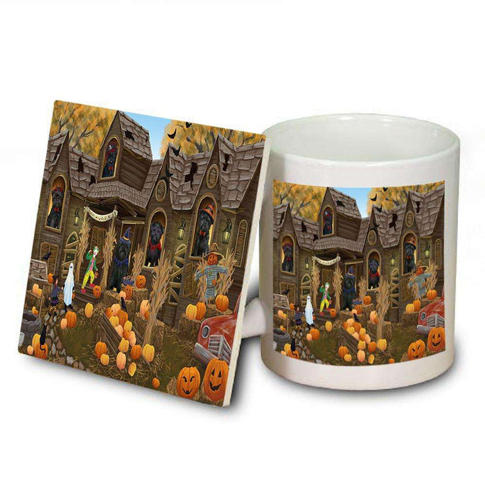 Haunted House Halloween Trick or Treat Affenpinschers Dog Mug and Coaster Set MUC52817