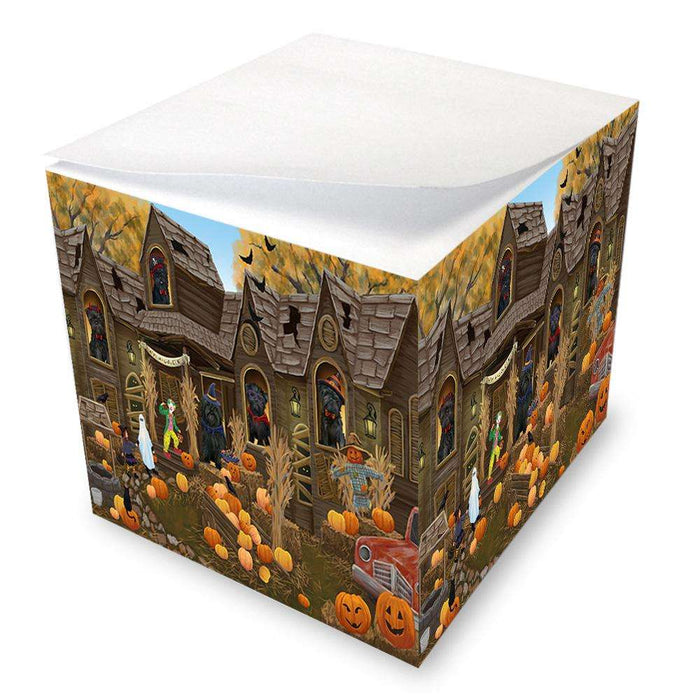 Haunted House Halloween Trick or Treat Affenpinschers Dog Note Cube NOC52825