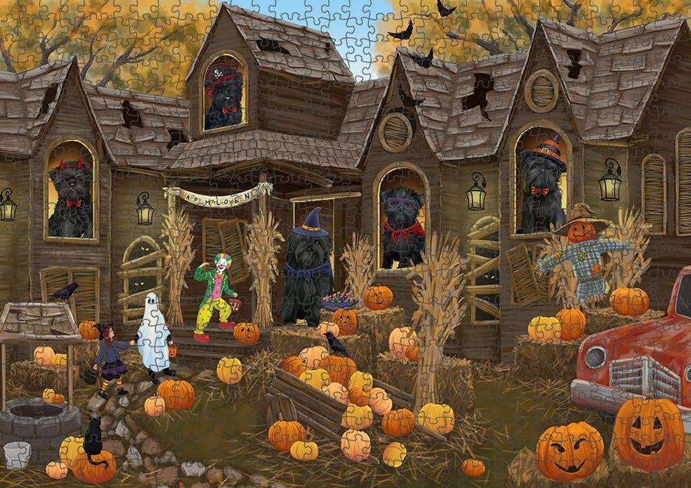 Haunted House Halloween Trick or Treat Affenpinschers Dog Puzzle with Photo Tin PUZL62874