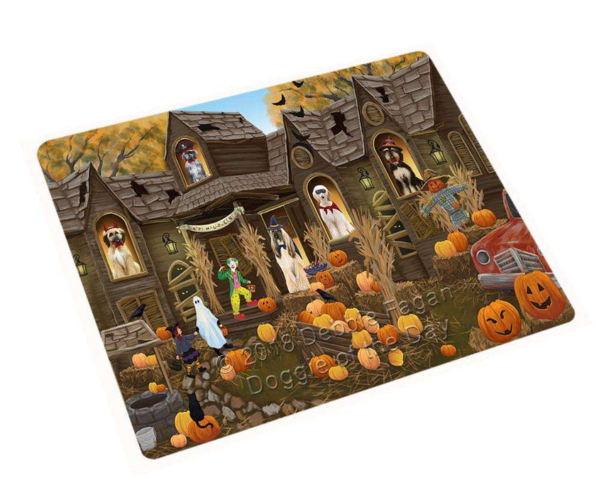 Haunted House Halloween Trick Or Treat Afghan Hounds Dog Magnet Mini (3.5" x 2") MAG62922