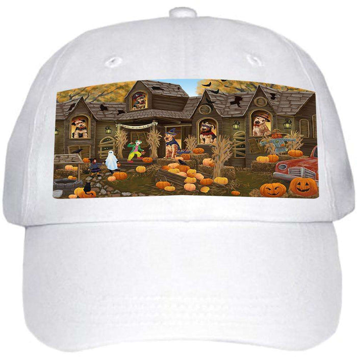 Haunted House Halloween Trick or Treat Airedale Terriers Dog Ball Hat Cap HAT62214