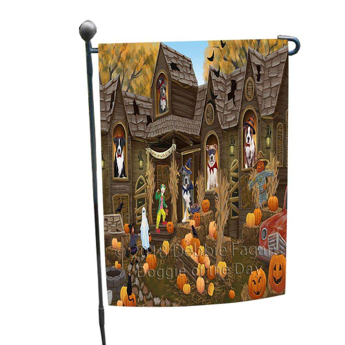 Haunted House Halloween Trick or Treat American Staffordshire Terriers Dog Garden Flag GFLG52893