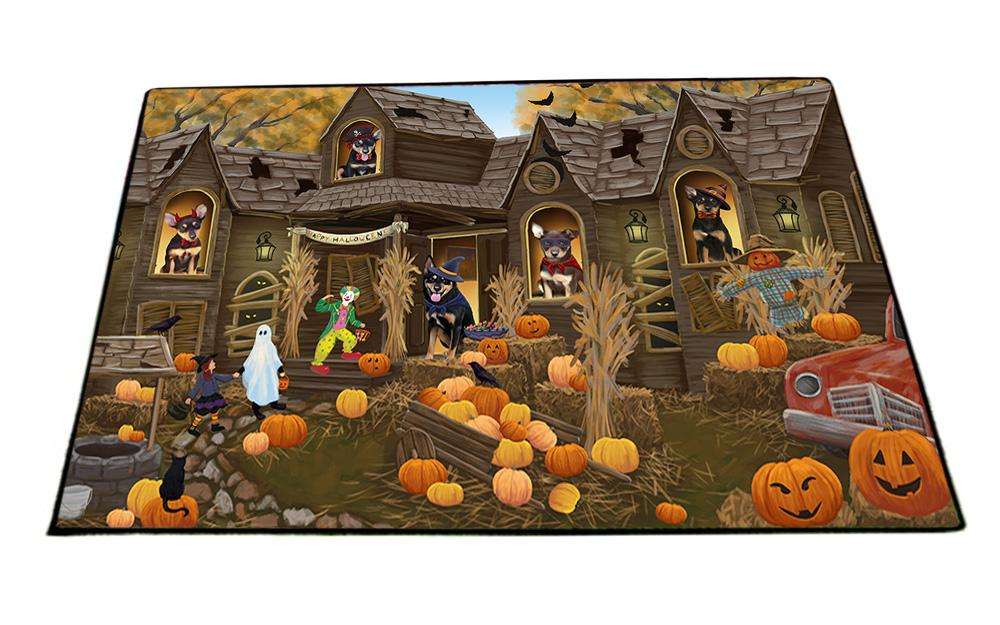 Haunted House Halloween Trick or Treat Australian Kelpies Dog Floormat FLMS52029