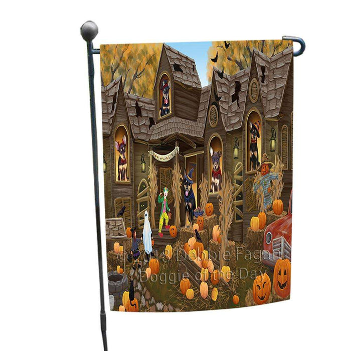 Haunted House Halloween Trick or Treat Australian Kelpies Dog Garden Flag GFLG52896