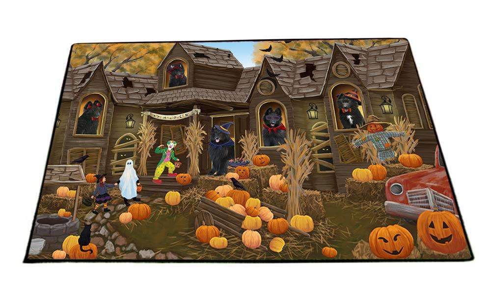 Haunted House Halloween Trick or Treat Belgian Shepherds Dog Floormat FLMS52044