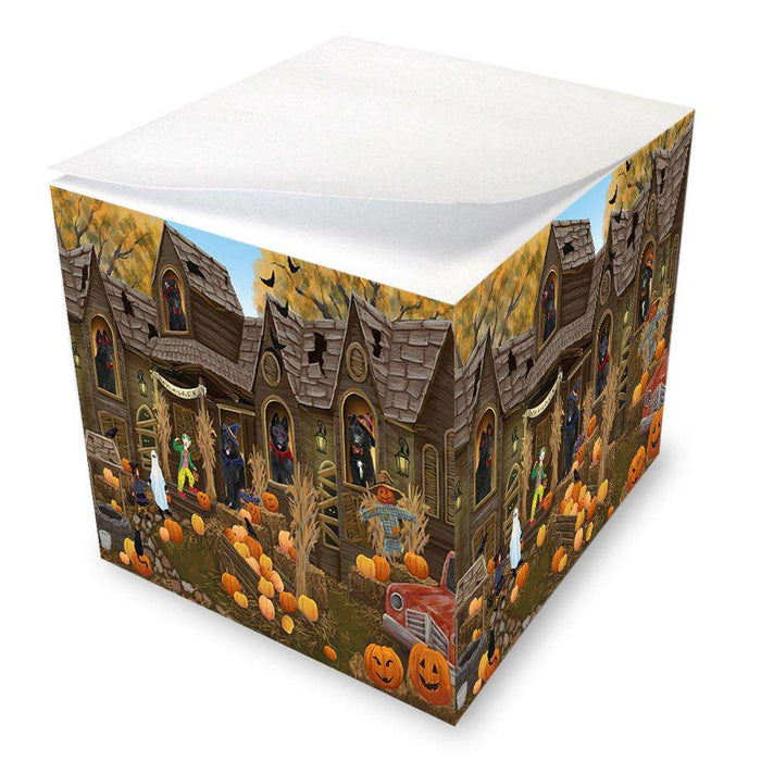 Haunted House Halloween Trick or Treat Belgian Shepherds Dog Note Cube NOC52839