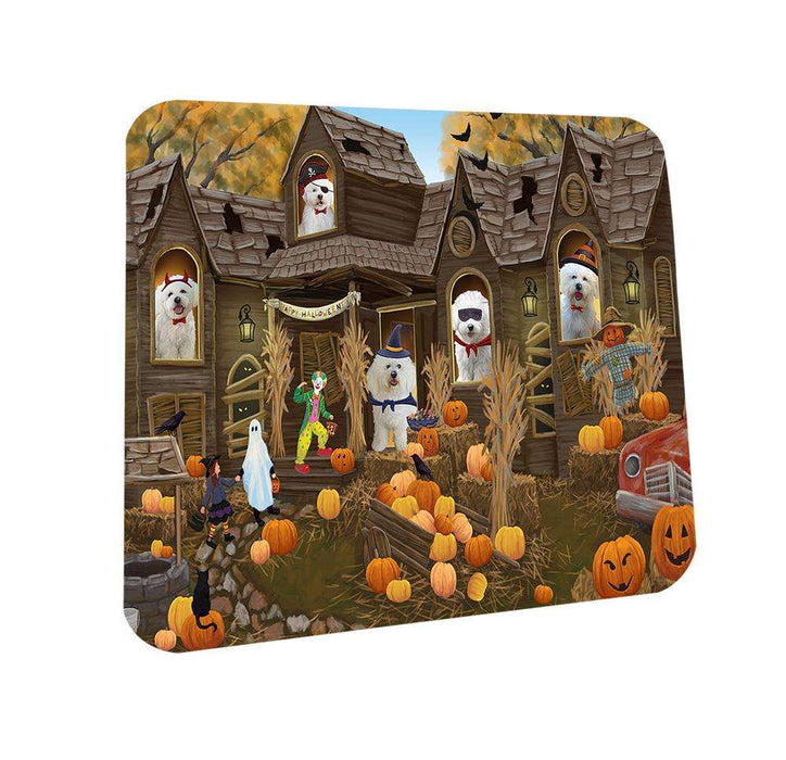 Haunted House Halloween Trick or Treat Bichon Frises Dog Coasters Set of 4 CST52802