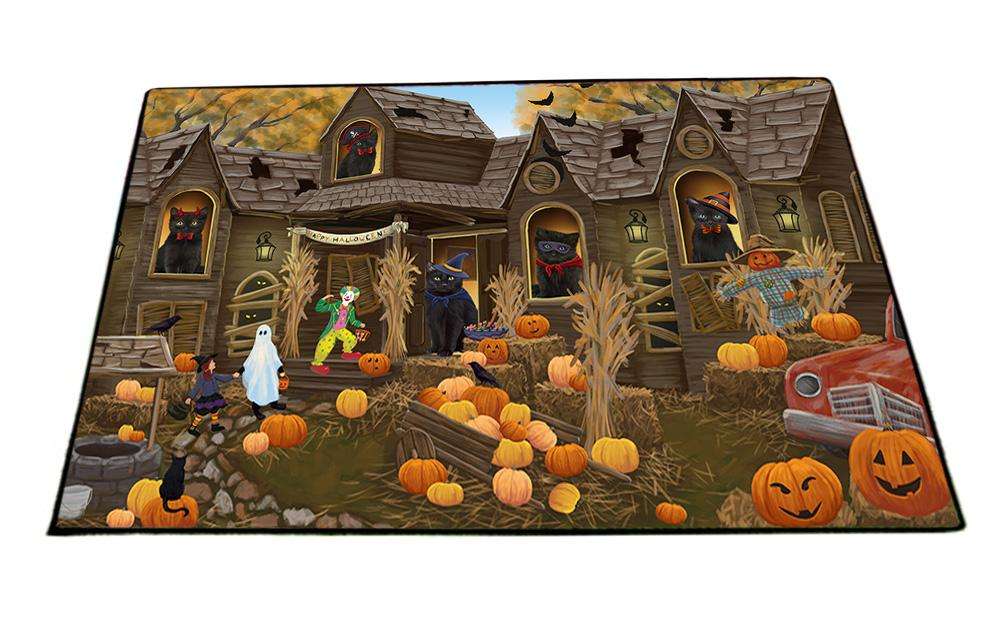 Haunted House Halloween Trick or Treat Black Cats Floormat FLMS52062