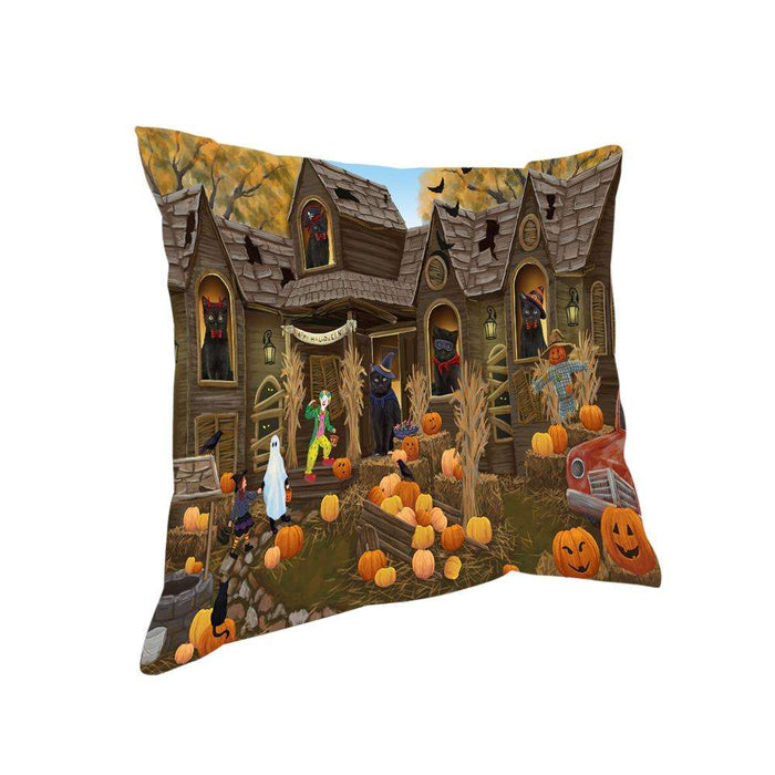 Haunted House Halloween Trick or Treat Black Cats Pillow PIL68004