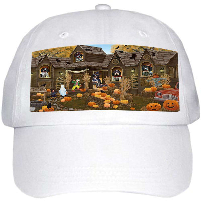Haunted House Halloween Trick or Treat Bluetick Coonhounds Dog Ball Hat Cap HAT62274