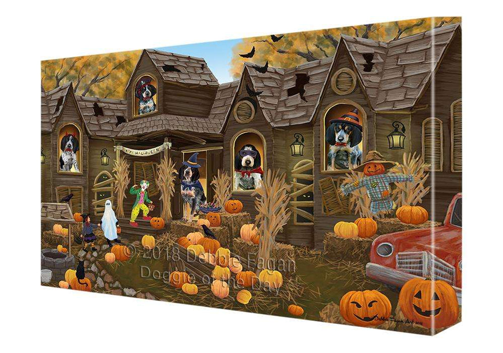 Haunted House Halloween Trick or Treat Bluetick Coonhounds Dog Canvas Print Wall Art Décor CVS93473